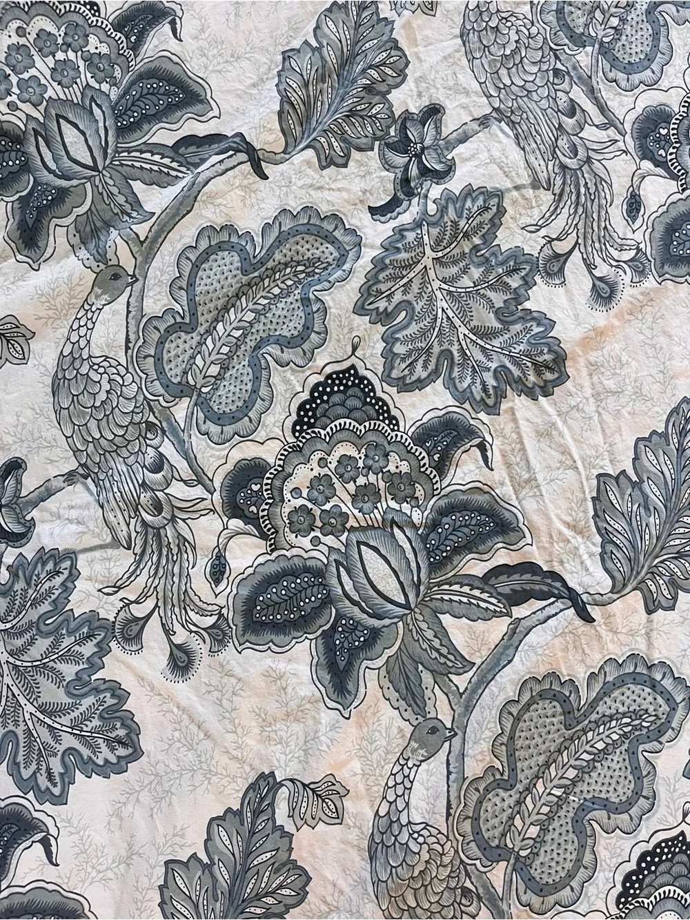 Pottery Barn Paige Palampore Blue White Queen Duvet Cover Shams